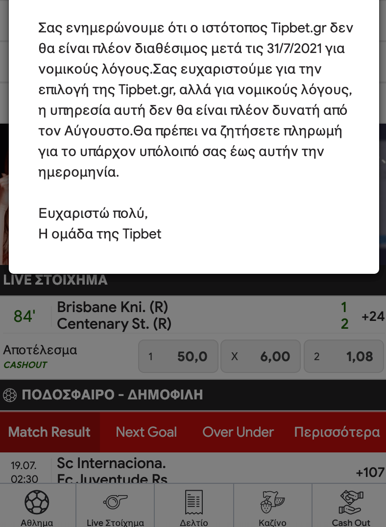 Tipbet Close 2021